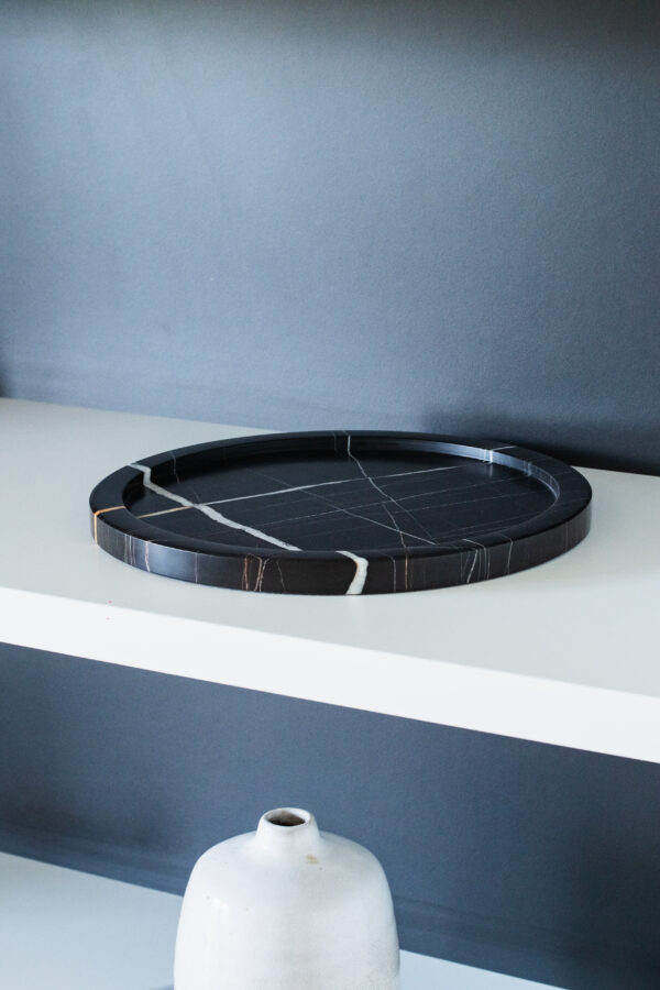 LUNAR large tray in Nero Marquin Marble